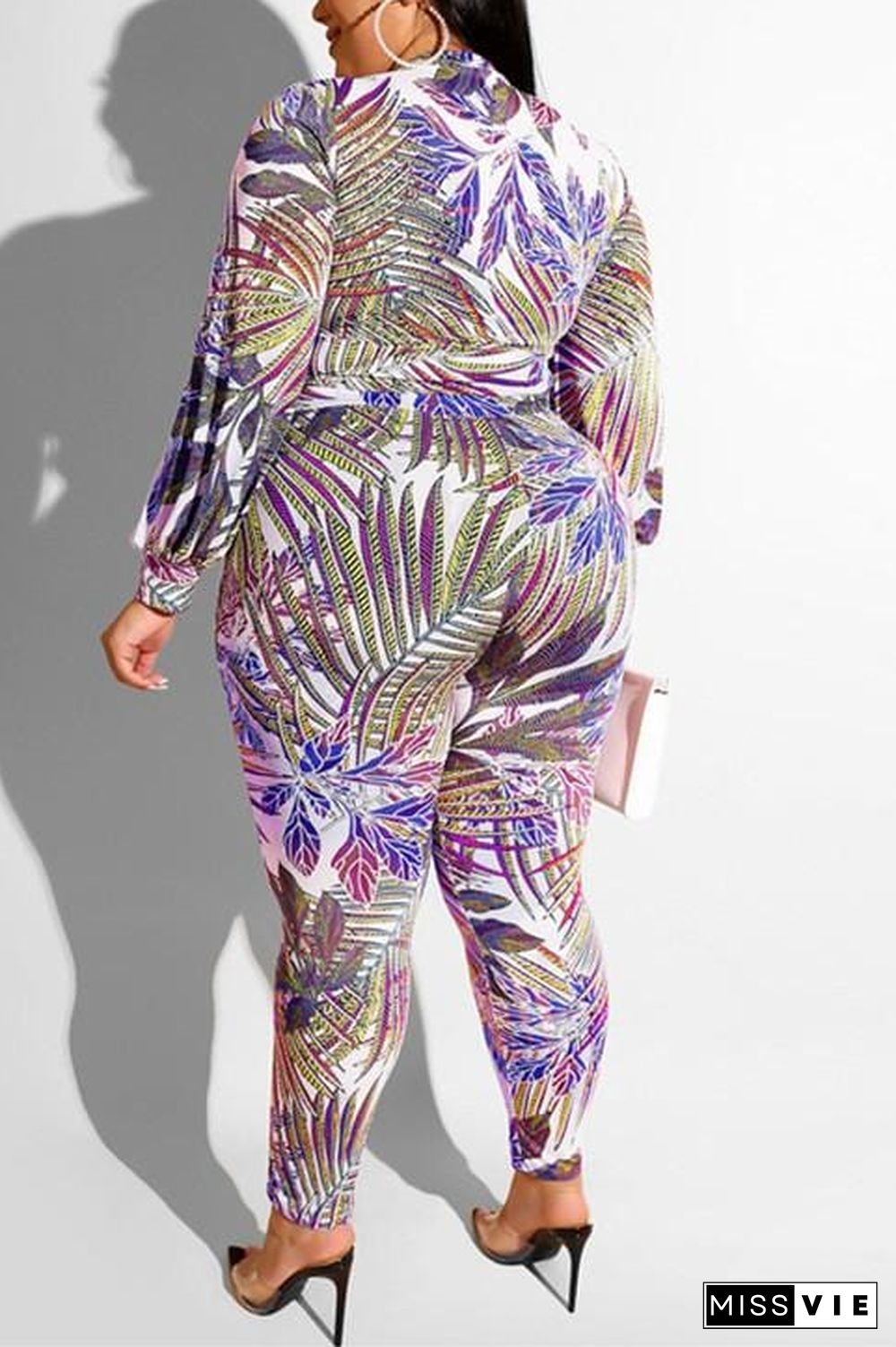 Fashion Casual Print Zipper Long-Sleeved Set
