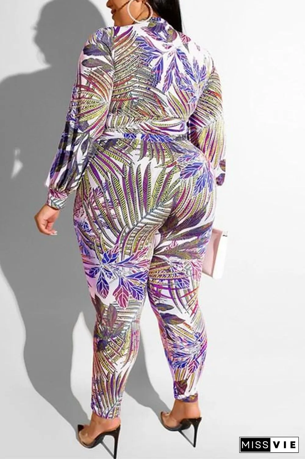 Fashion Casual Print Zipper Long-Sleeved Set