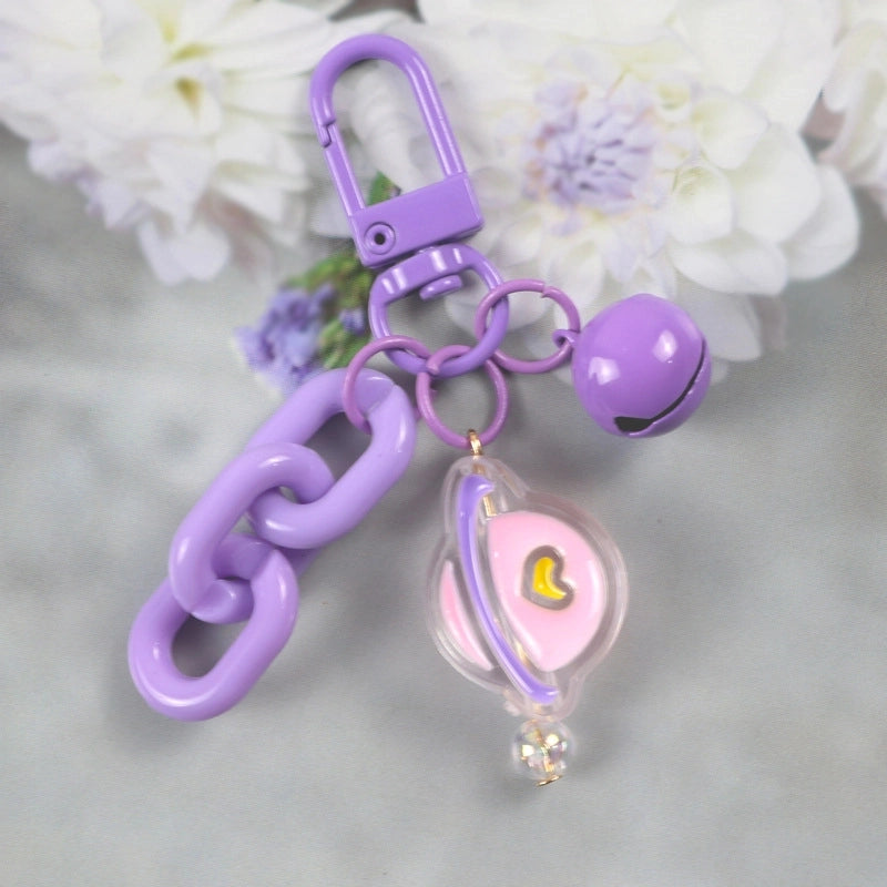 Cute Flower Butterfly Arylic Metal Unisex Bag Pendant Keychain