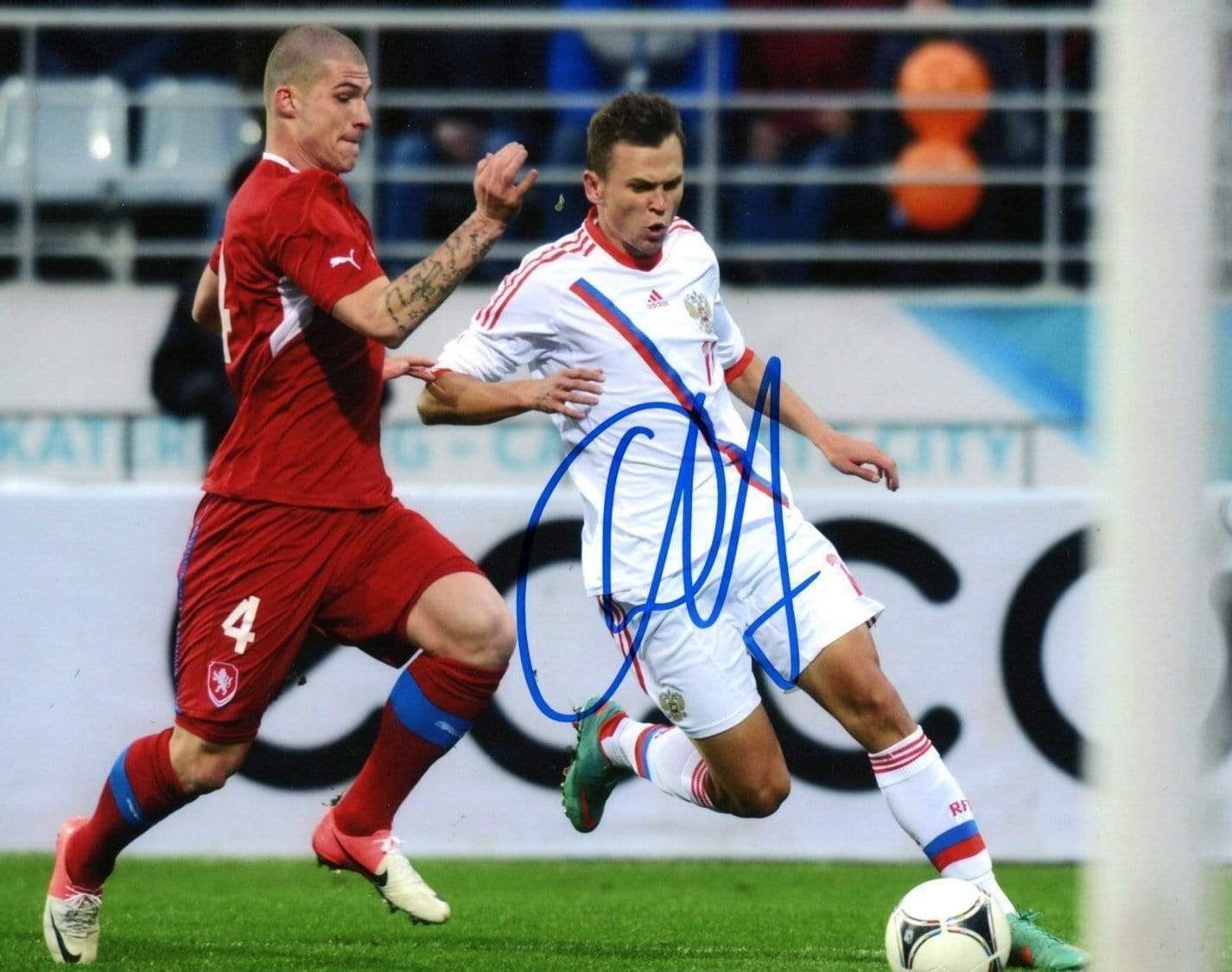 SOCCER Denis Cheryshev RUSSIA NATIONAL TEAM autograph, signed Photo Poster painting