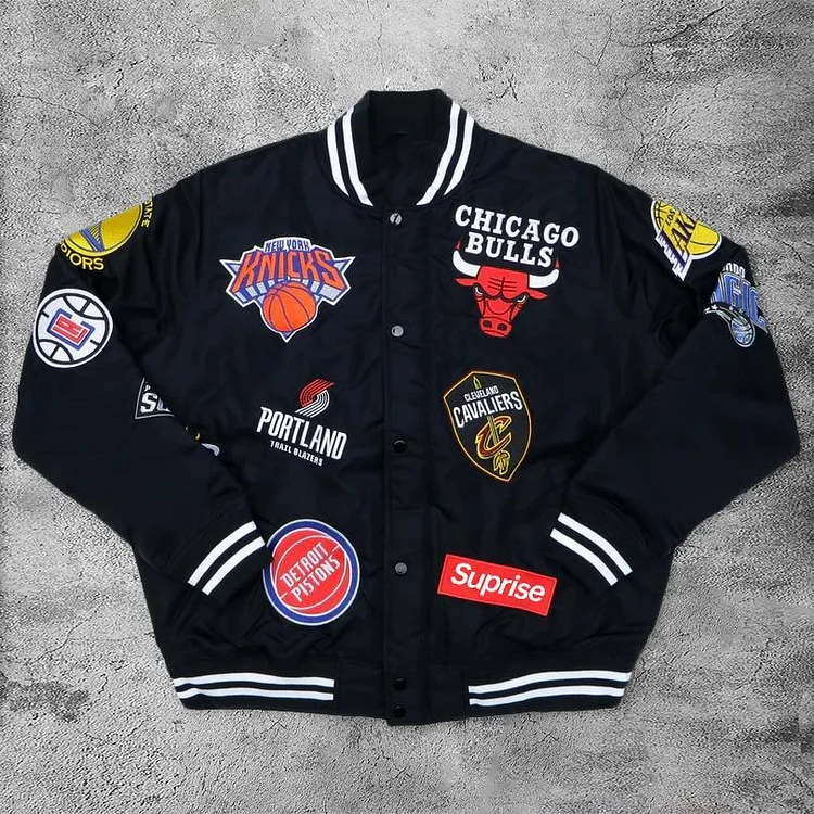 Casual Basketball Baseball Badge Jacket