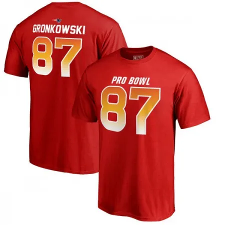 Patriots #87 Rob Gronkowski AFC Pro Line 2018 NFL Pro Bowl Red T-Shirt
