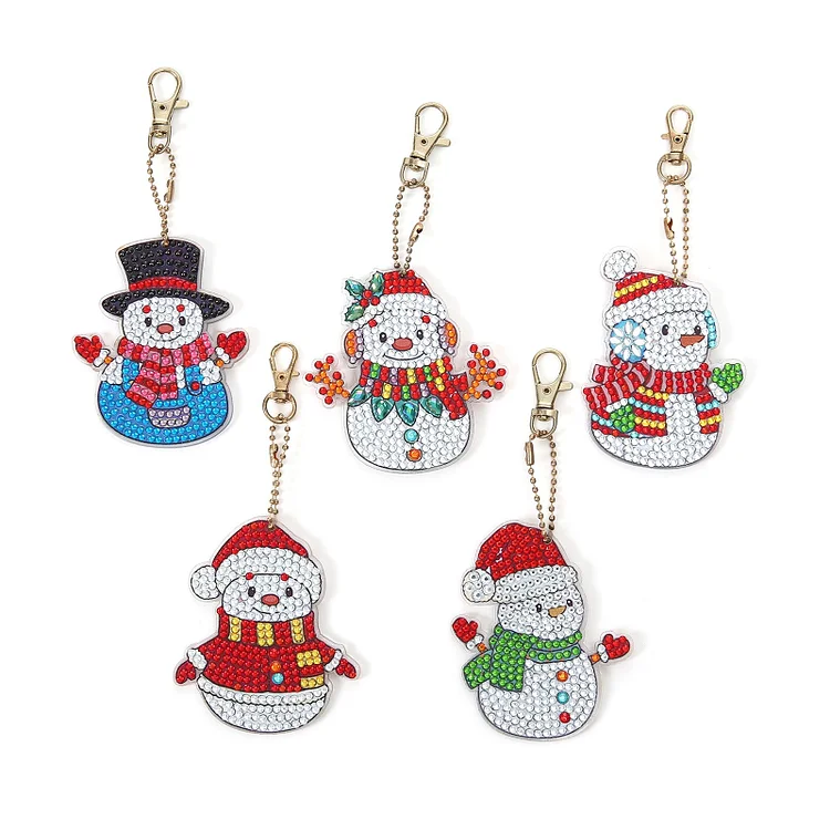 Blingbling's Keychain | Christmas Snowman | Five Piece Set