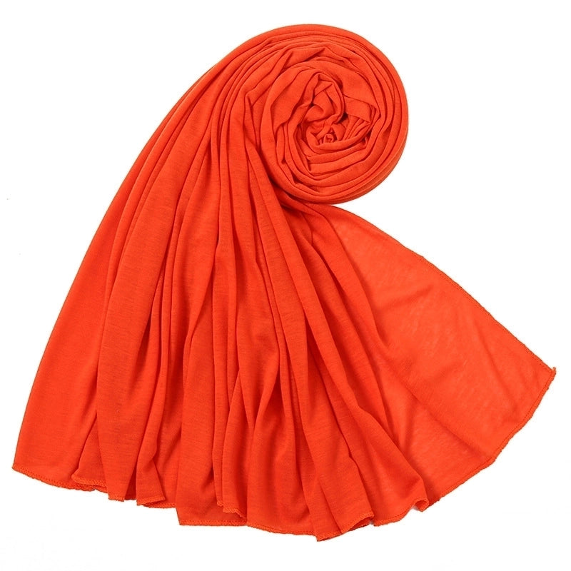 Women’s Minimalist Solid Color Mercerized Cotton Winter Scarves