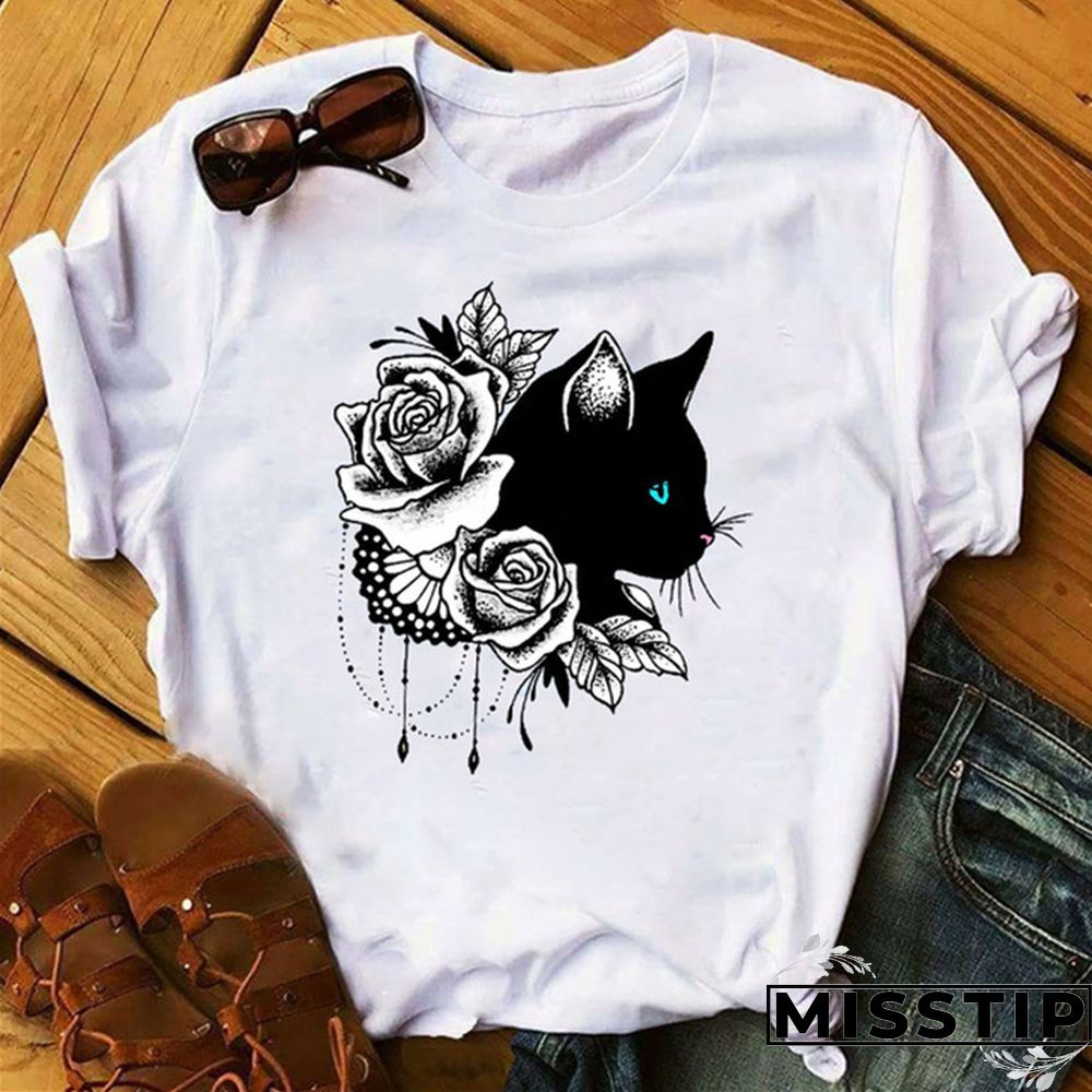 Colour Fashion Casual Print Basic O Neck Tops