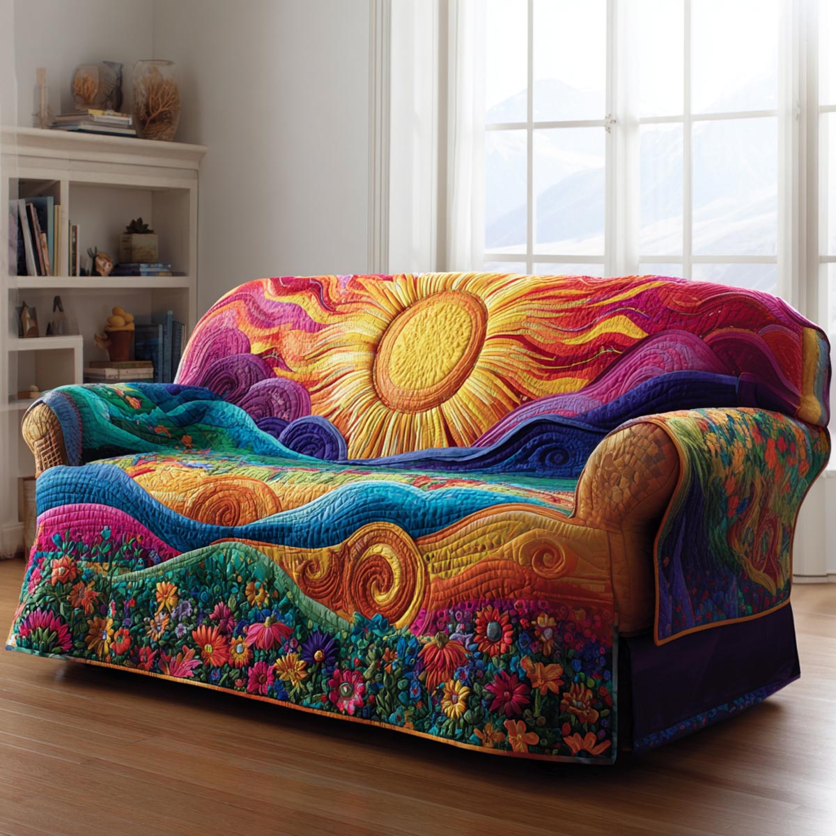 Bright Mornings Quilted Sofa Cover NCU0DV9202 everthome