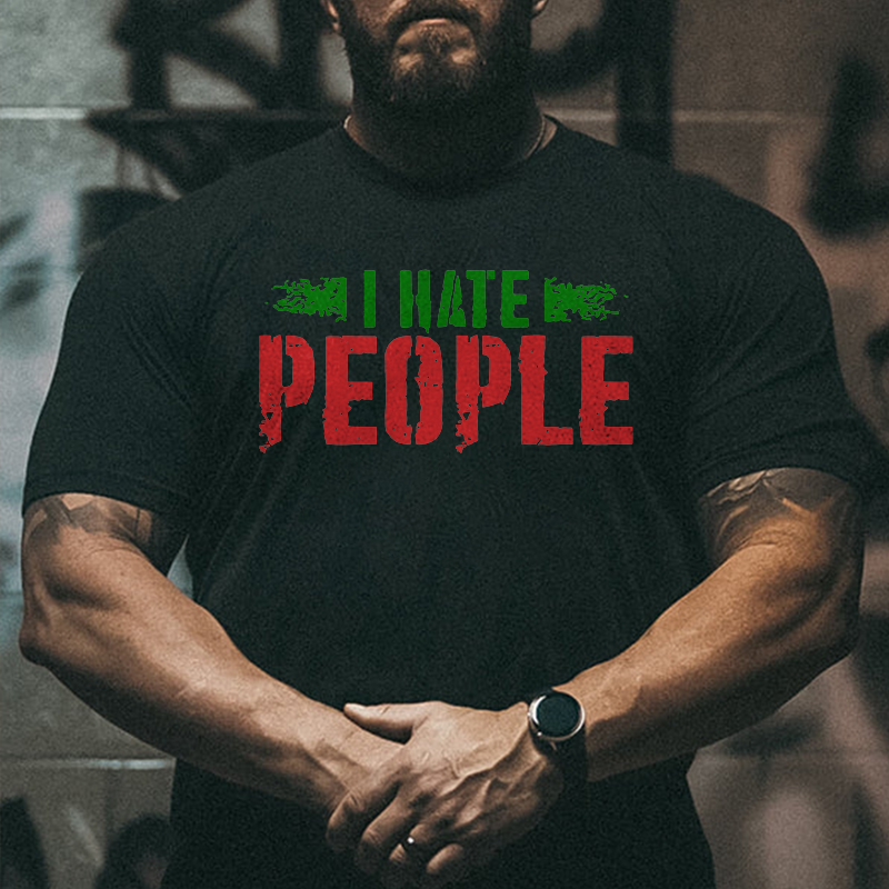 Livereid I Hate People Printed Men's T-shirt - Livereid