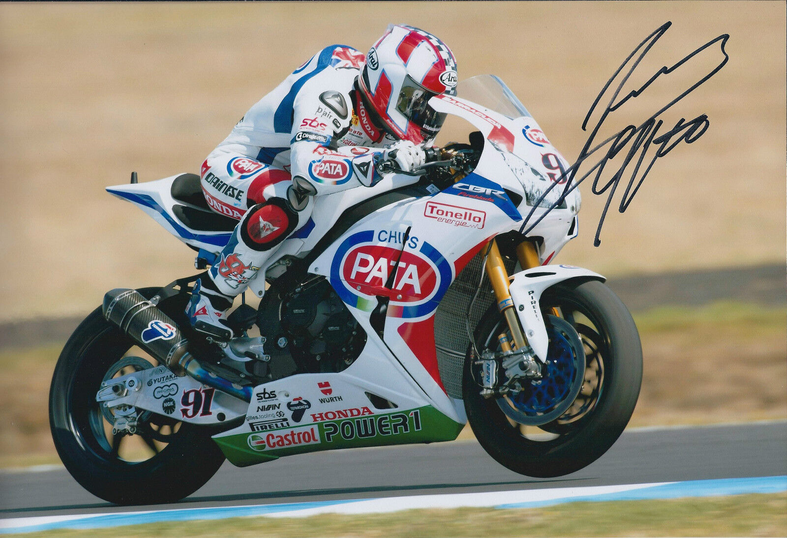 Leon HASLAM SIGNED PATA Honda Autograph Photo Poster painting AFTAL COA SUPERBIKE WSB DONNINGTON