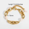 Chic Golden Pearls Stainless Steel Bracelet 