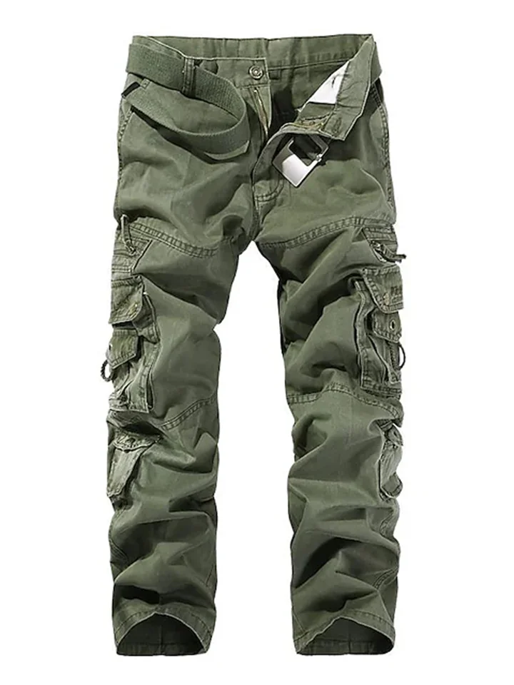 Men's Cargo Pants Trousers Tactical Work Pants Multi Pocket Straight Leg Plain Full Length Daily Wear 100% Cotton Classic Tactical Green Black-Cosfine