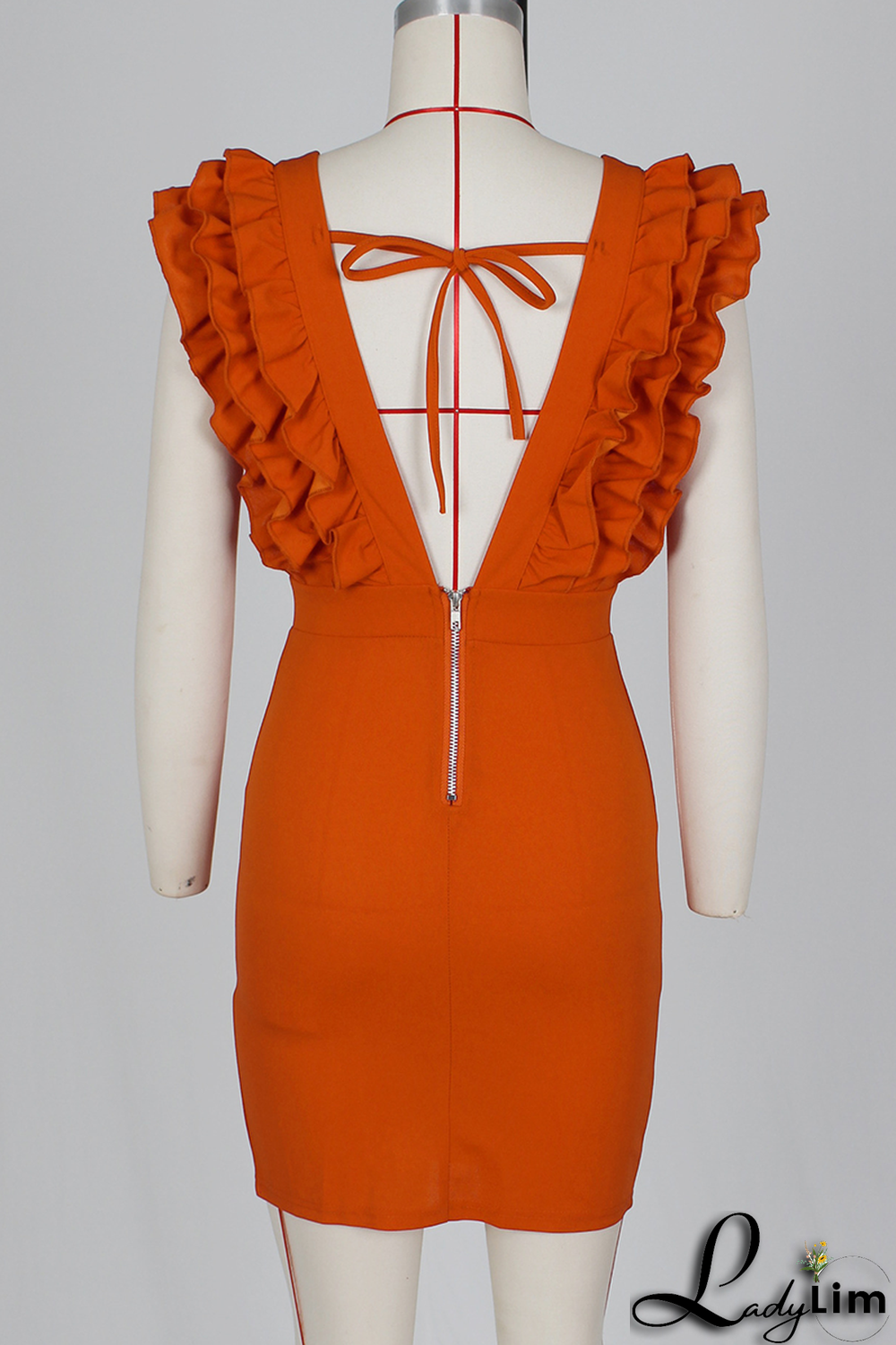 Blue Sexy Solid Stringy Selvedge V Neck Irregular Dress Dresses