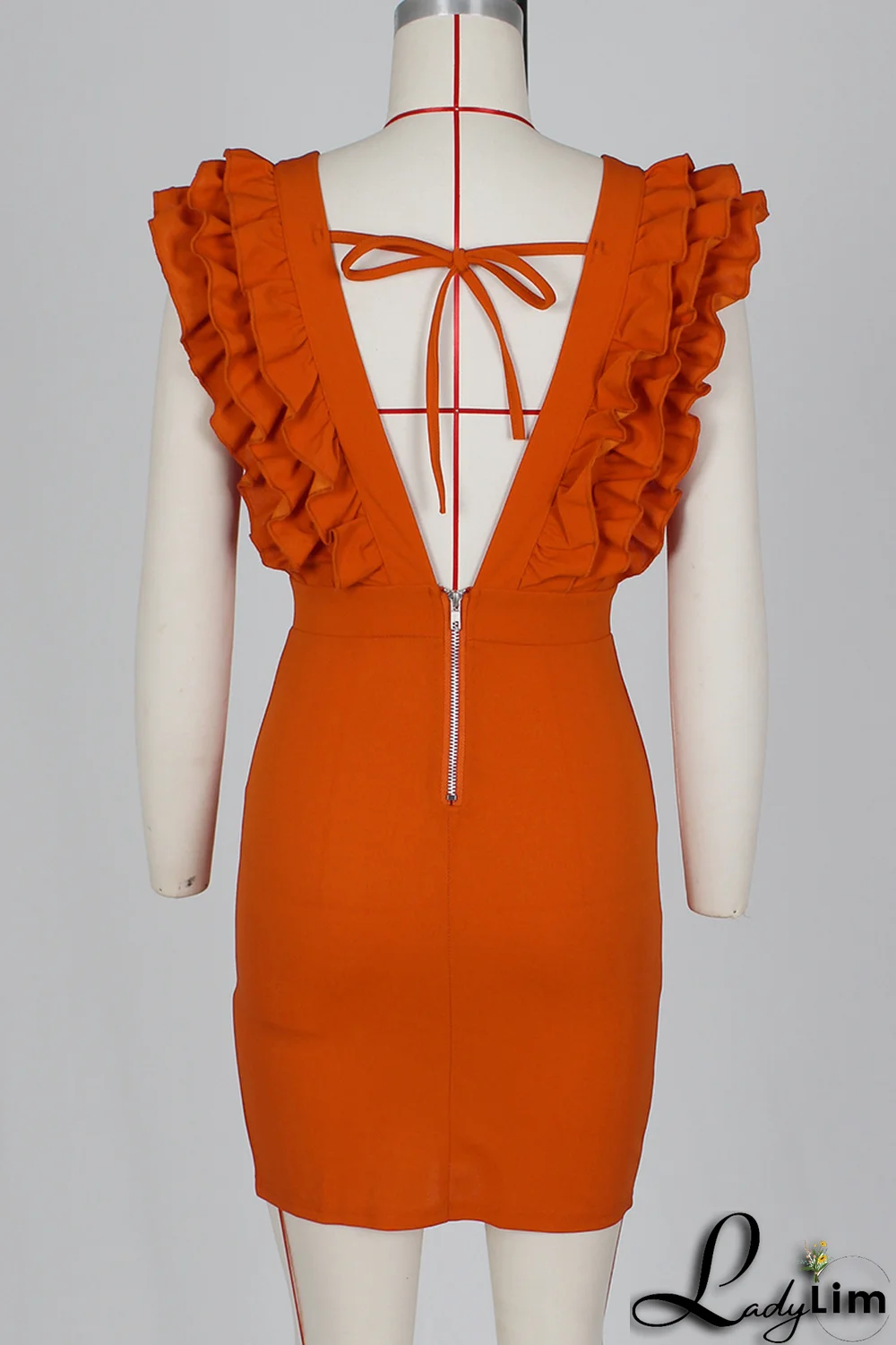 Blue Sexy Solid Stringy Selvedge V Neck Irregular Dress Dresses