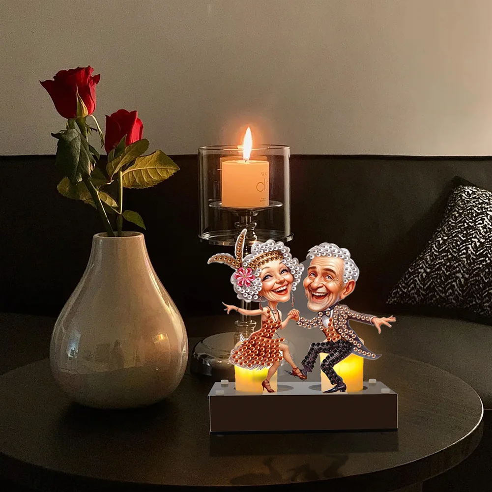 DIY Old People Diamond Painting Candle Holder Ornaments Aromatherapy Candle Holder