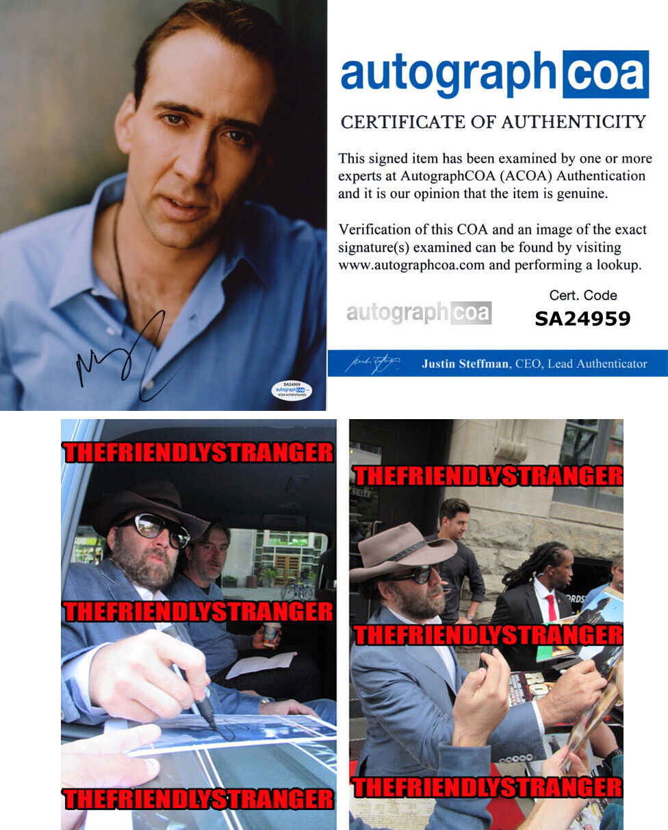 NICOLAS CAGE signed Autographed 8X10 Photo Poster painting - PROOF - Gone In 60 Seconds ACOA COA