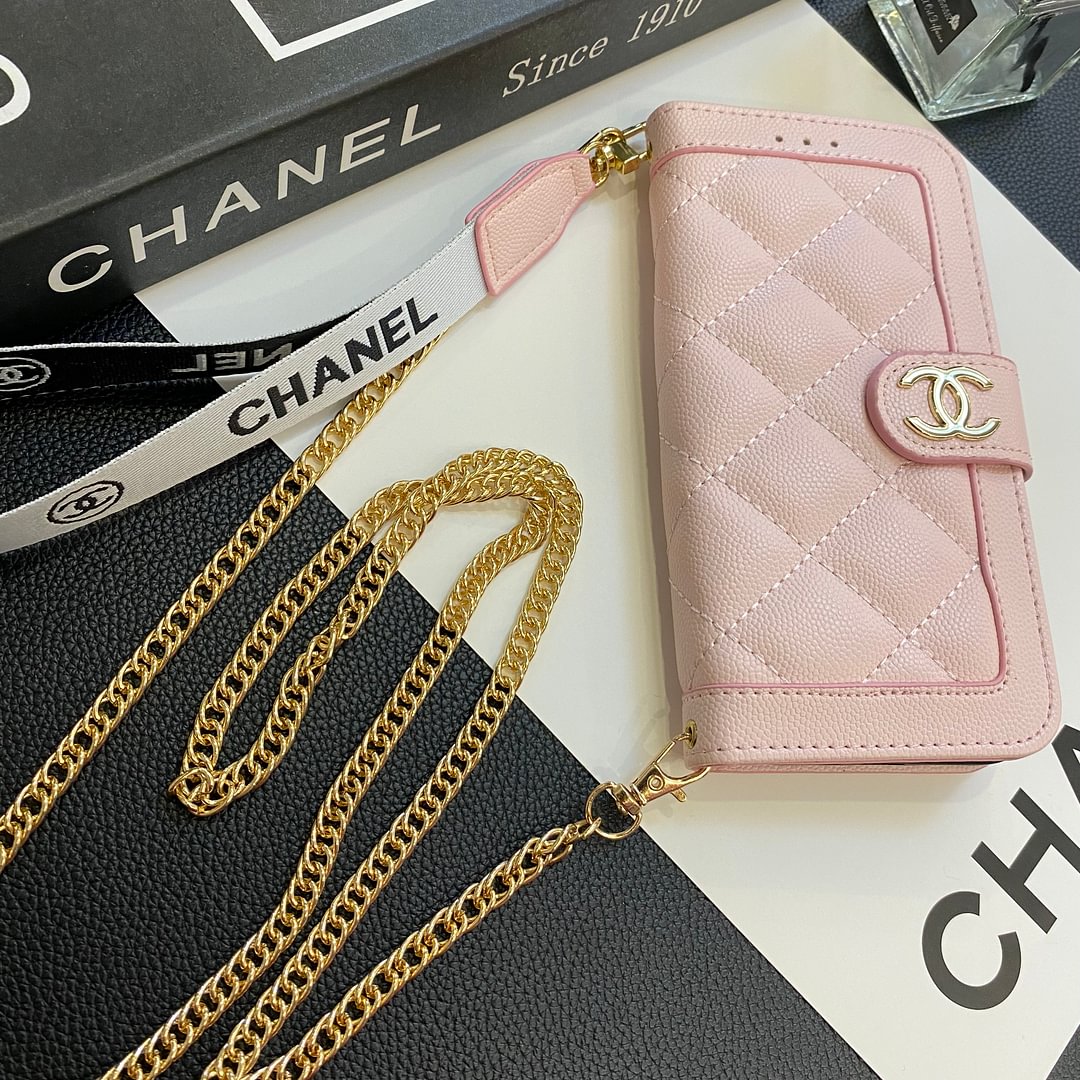 Chanel Genuine Leather Wallet Leather Crossbody Bag Apple iPhone Case