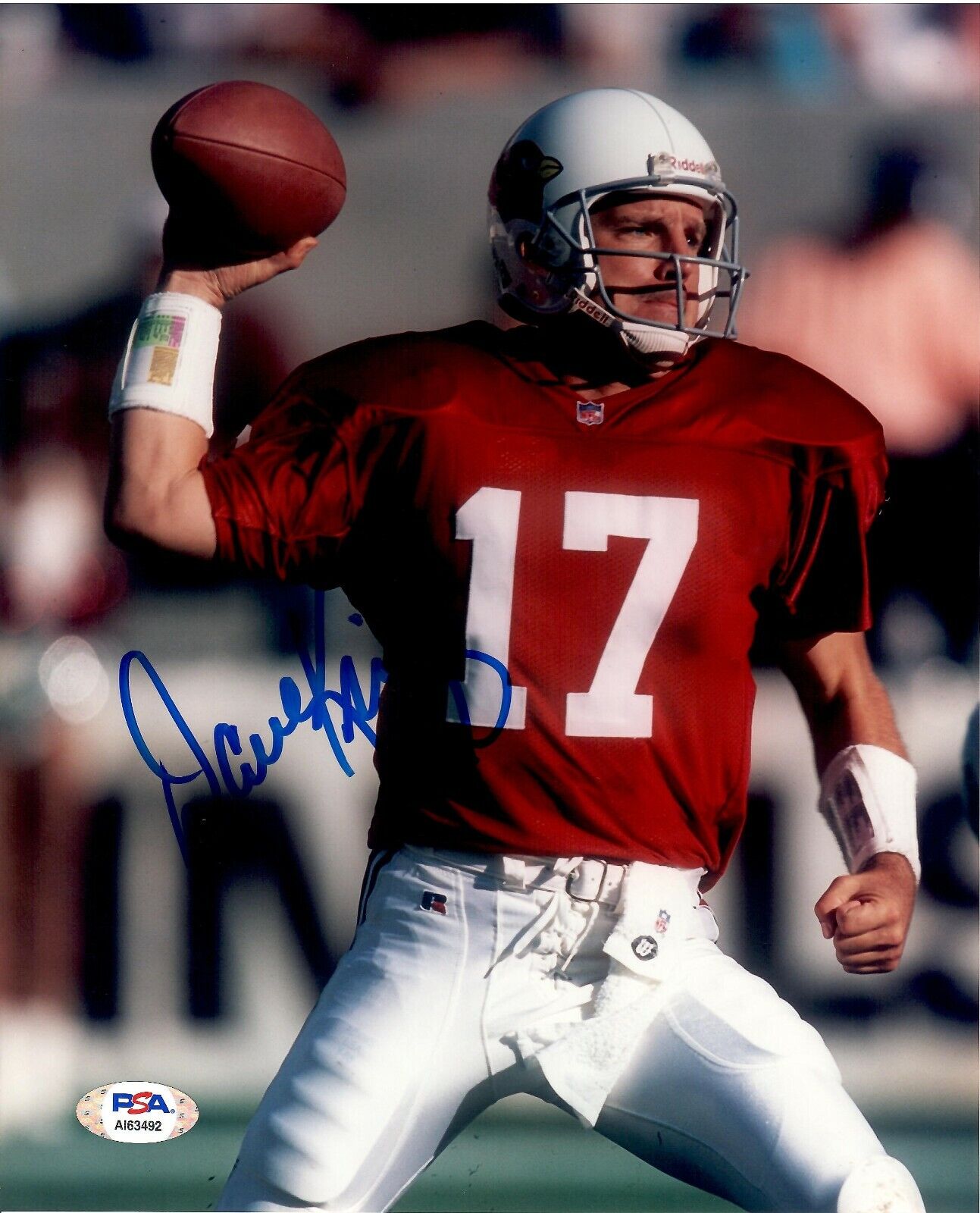 Dave Krieg autographed signed 8x10 Photo Poster painting NFL Arizona Cardinals PSA COA