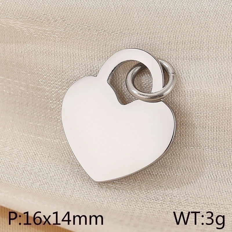 Basic Heart Shape Stainless Steel 18K Gold Plated Enamel Charms