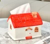 Cartoon small house paper box home living room coffee table storage box