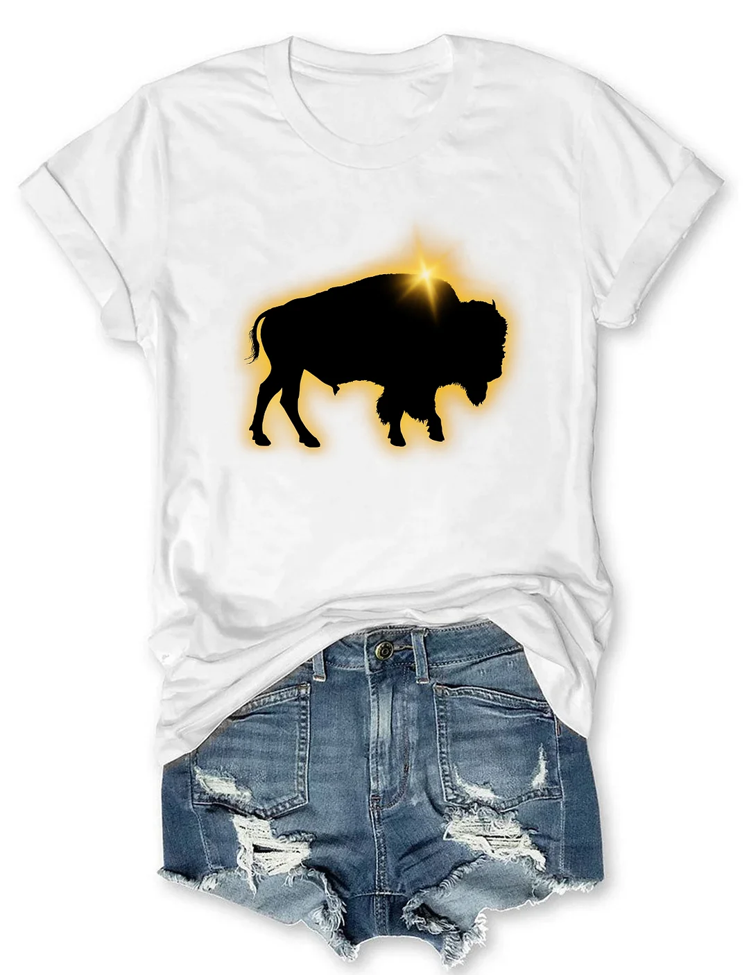 Buffalo Silhouette Totality Solar Eclipse T-shirt