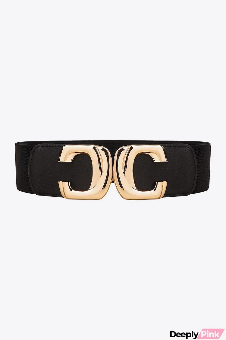 Zinc Alloy Buckle Elastic Wide Belt