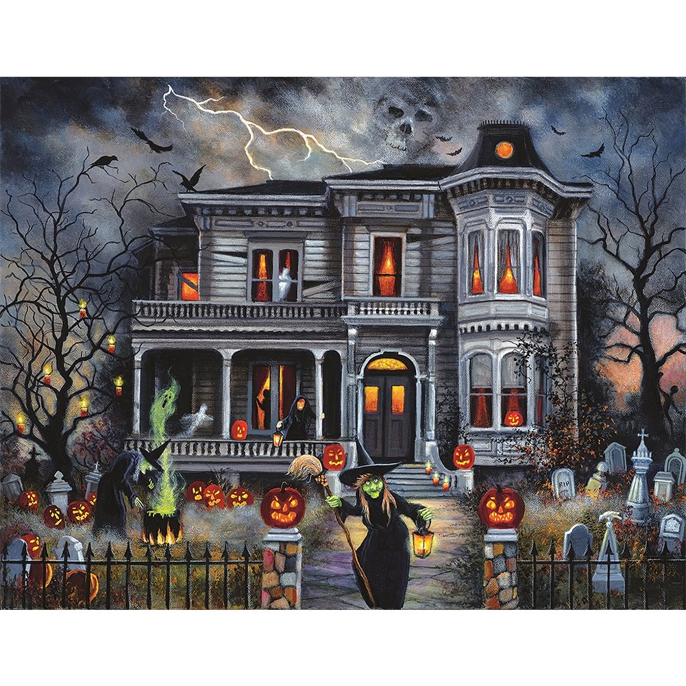 Halloween House - Full Round - Diamond Painting(50*40cm)