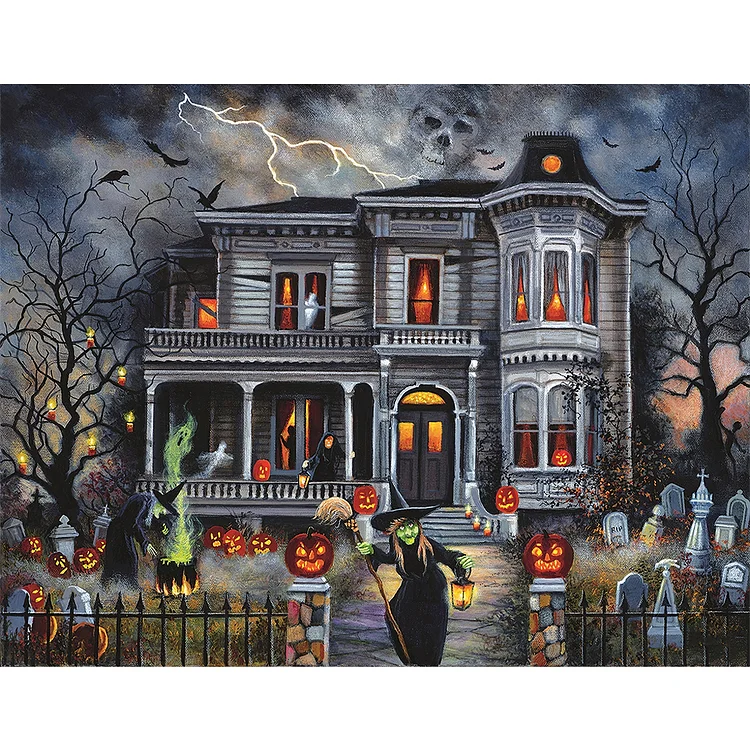 Halloween House - Full Round - Diamond Painting(50*40cm)