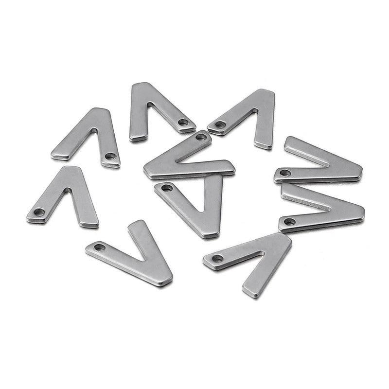 50 Pcs/package Minimalist Letter Stainless Steel Pendant Jewelry Accessories