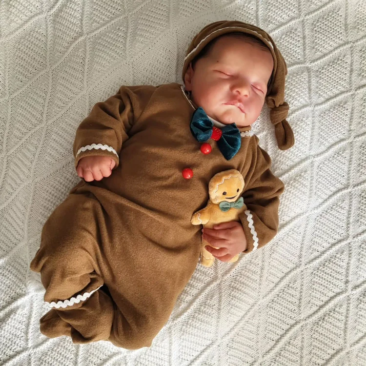  [New] 20" Newborn Lifelike Sleeping Baby Painted Hair Doll Boy Named Jenain - Reborndollsshop®-Reborndollsshop®