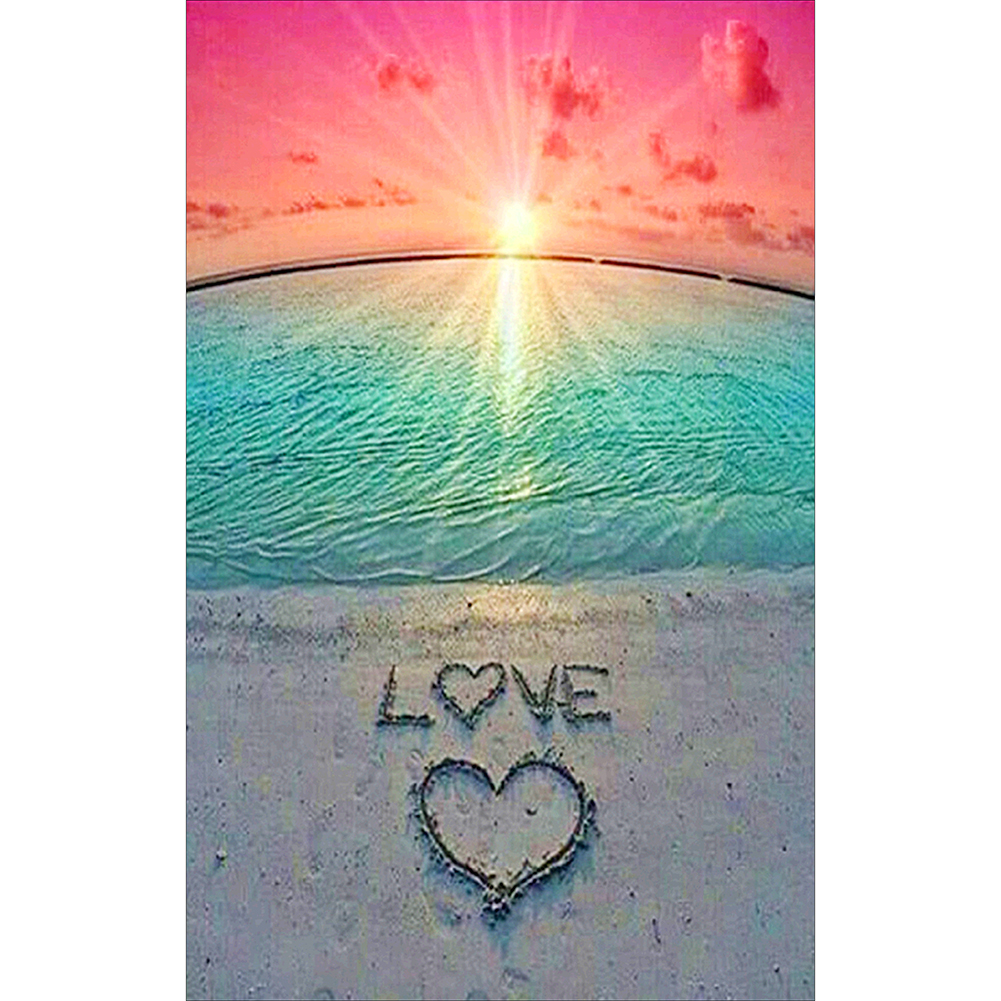 

40*60CM - Round Drill Diamond Painting - Love by the Sea, 501 Original