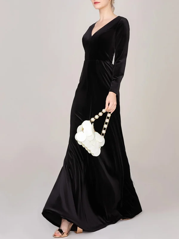 Skinny Column Velvet Dress