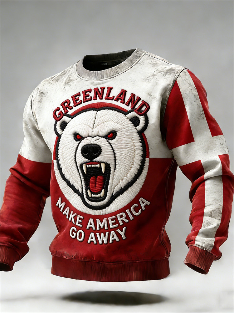 Comstylish Greenland Make America Go Away Bear Roar Sweatshirt