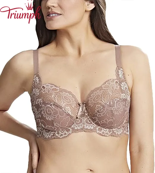 Triumph &ndash; Sutien din dantelă cu cupe &icirc;n 3 părți