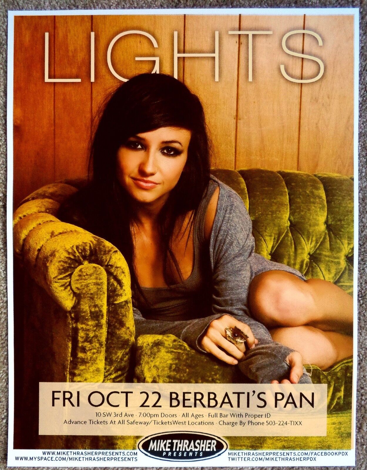 LIGHTS Valerie Poxleitner POSTER 2010 Gig Portland Oregon Concert