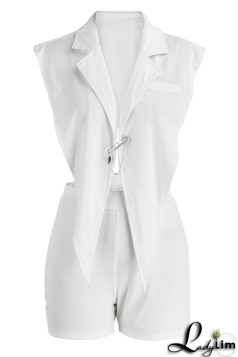 Black Sexy Solid Backless Asymmetrical V Neck Sleeveless Two Pieces