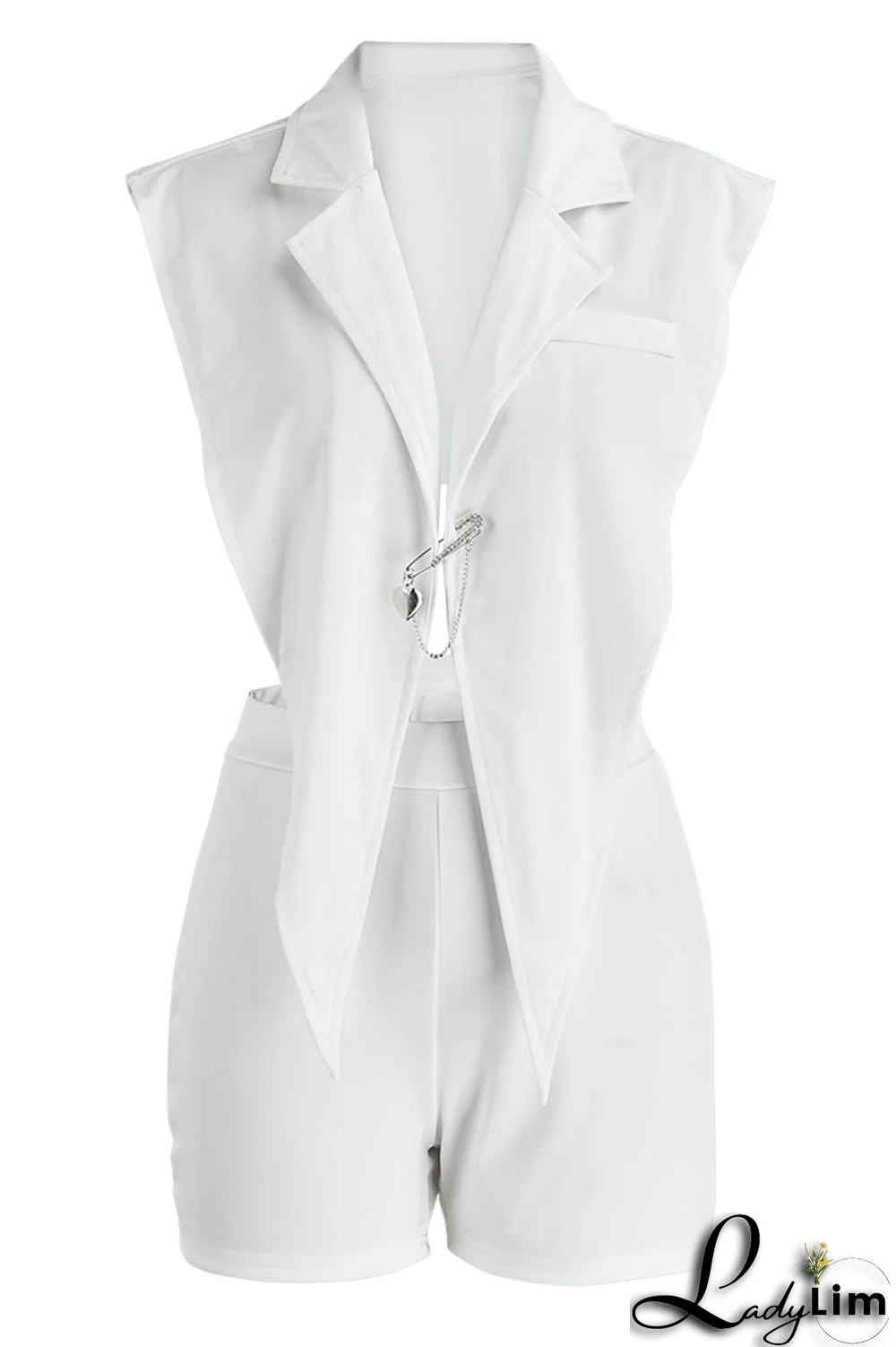 Black Sexy Solid Backless Asymmetrical V Neck Sleeveless Two Pieces