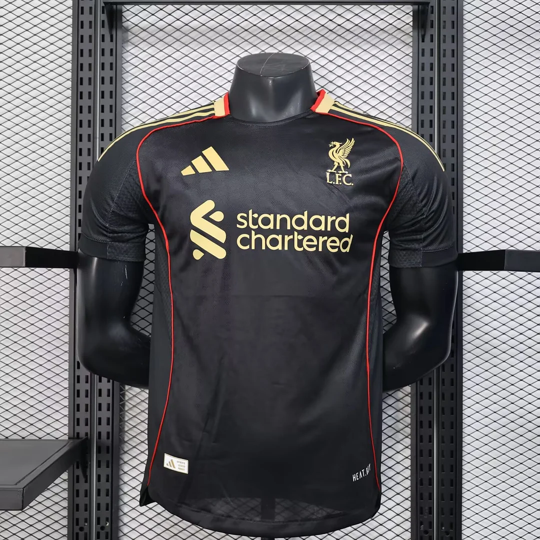 25/26 Liverpool Black Player Version Men's Football T-Shirt
