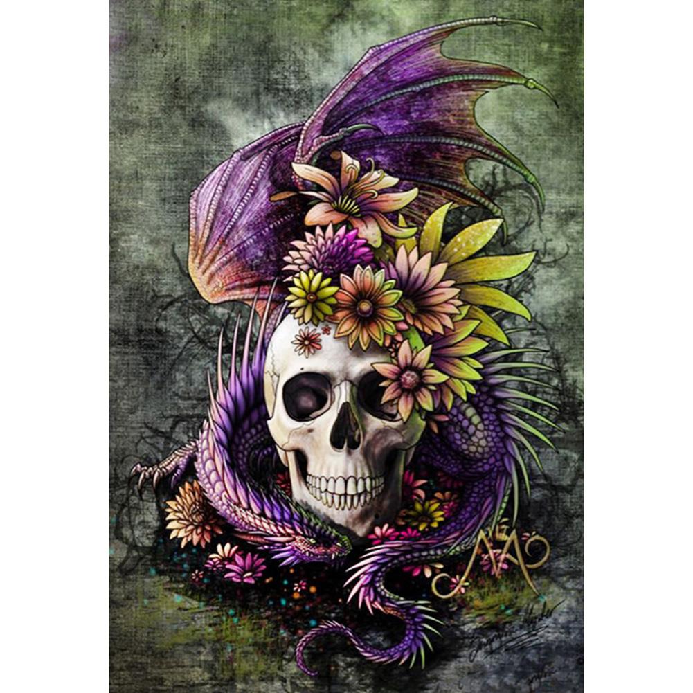 

30*40CM - Skull - Round Drill Diamond Painting, 501 Original