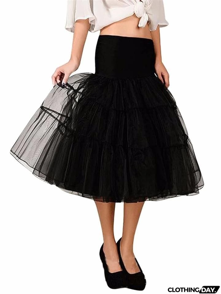 Solid Color 1950S Petticoat Tutu Crinoline Underskirt