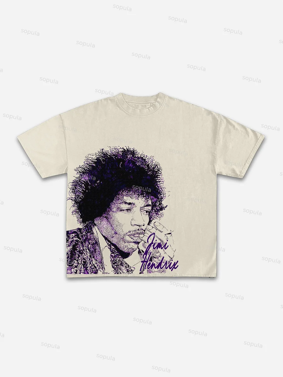 Jimi Hendrix Print Cotton T-shirt