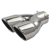 Dual Exhaust Tip Rolled Edge Slant Cut Tailpipe Tip 3 inch Inlet (Silver)