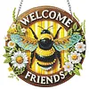 4Pcs Diamond Painting Insects and Flowers Window Pendants Suncatcher Hanging Kits for Home Porch Farmhouse