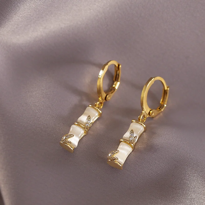 Opal Bamboo Earrings