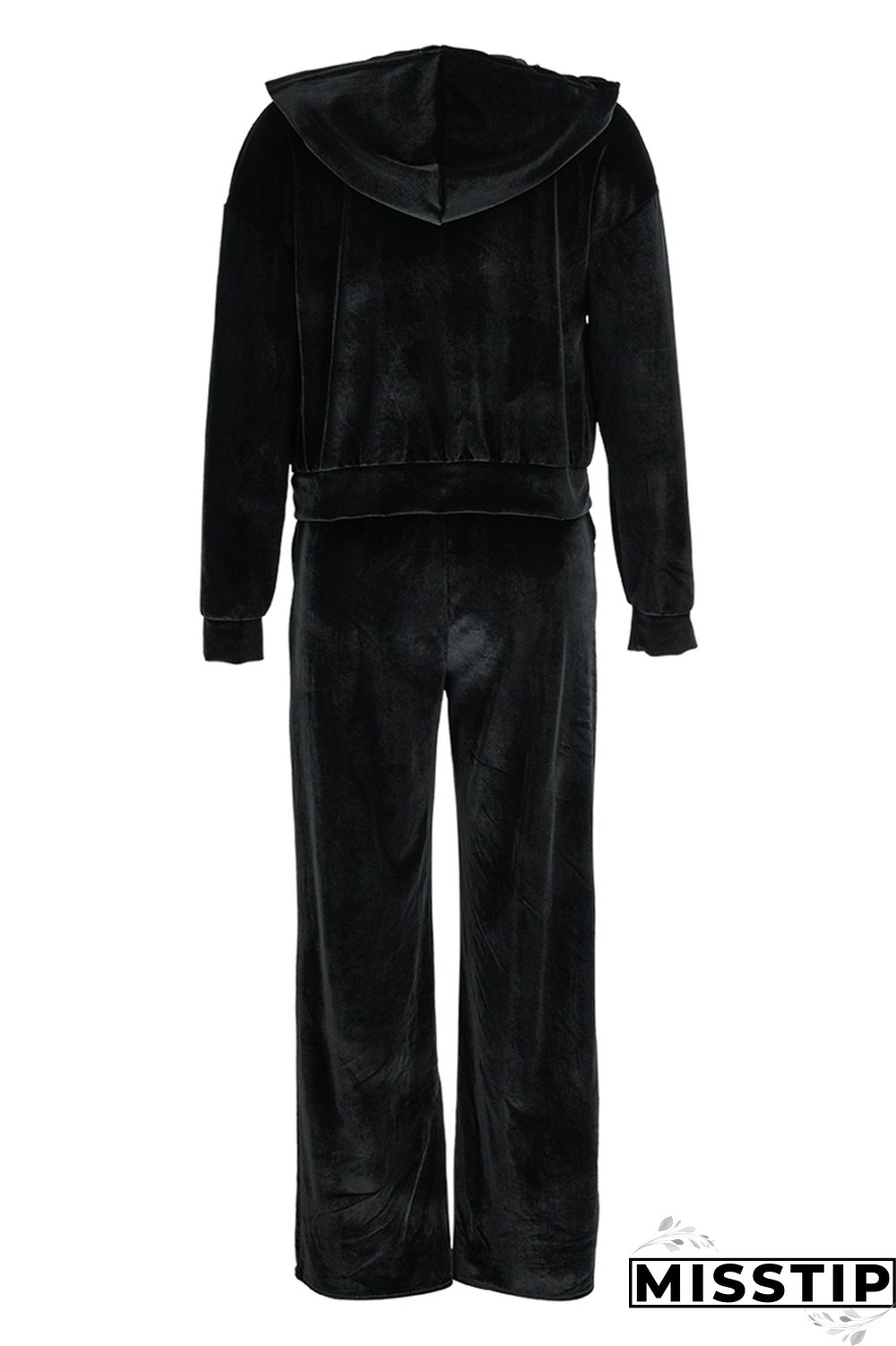 Blue Casual Solid Patchwork Hooded Collar Long Sleeve Three-piece Set