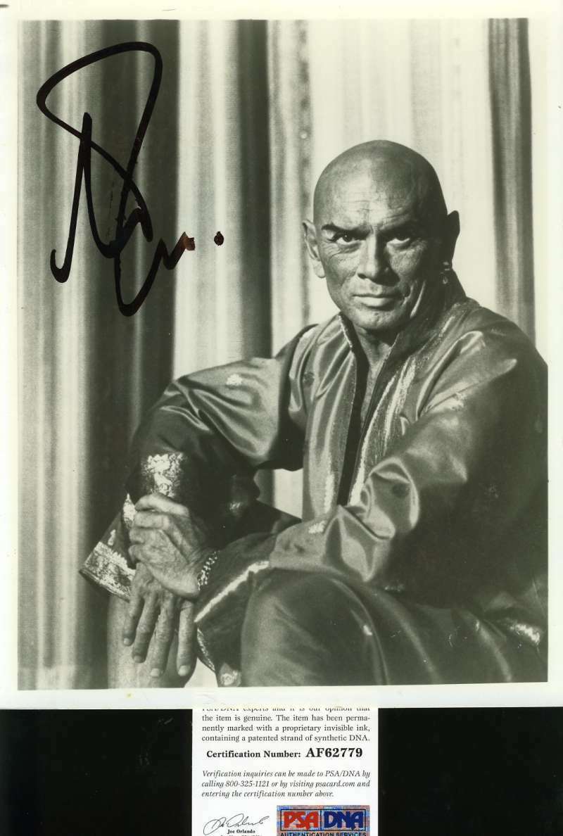 Yul Brynner King And I Psa Dna Coa Hand Signed 8x10 Photo Poster painting Autograph