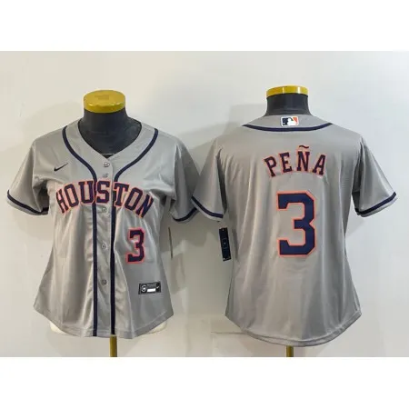 Youth Houston Astros #3 Jeremy Pena Gray Cool Base Stitched Jersey 4HNN