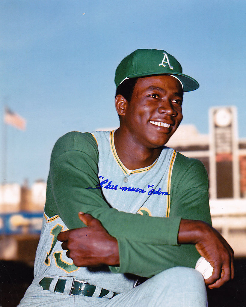 JOHN 'BLUE MOON' ODOM OAKLAND A'S ACTION SIGNED 8x10