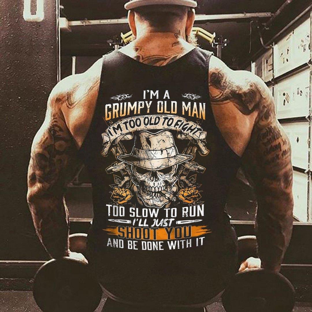 Casual Fitness Skull Print Sleeveless Men Vest