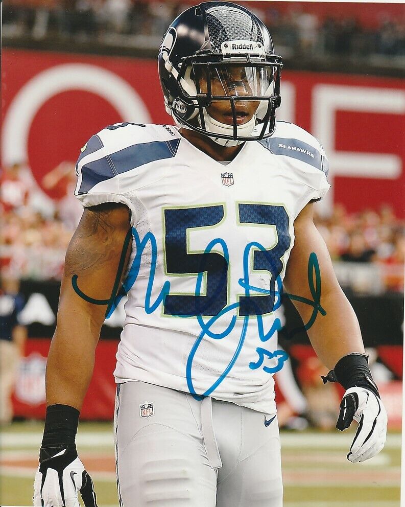 MALCOLM SMITH SIGNED SEATTLE SEAHAWKS FOOTBALL 8x10 Photo Poster painting #2 NFL SUPER BOWL MVP