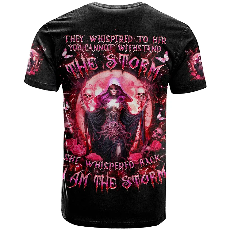 Witch Skull T-Shirt She Whispered Back Iam The Storm