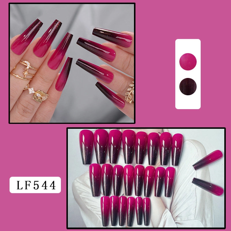 Sweet Minimalist Color Block Plastic Nail Patches 1 Set